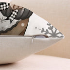 Coeufuedy Christmas Stripe Pillow Covers 18x18 Inch Set of 4 Snowman Reindeer Gloves Eucalyptus Winter Holiday Decorative Farmhouse Cushion Covers for Sofa Couch Living Room