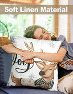 multiwins Christmas Decorations Set of 4 Double-Sided Print Christmas Pillow Covers 20" x 20", with 8 Cute Patterns, Throw Pillow Covers Perfect for Home Christmas Decor