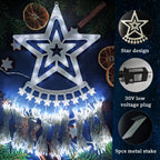 Aokudoni Christmas Decorations Outside, 12.6FT 350 LED 8 Modes Star Christmas Lights Outdoor for House Yard Porch Holiday Decoration, Cool White