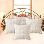 4 Pcs Christmas Throw Pillow Covers 18x18, Soft Faux Fur Pillow Cases Holiday Decorations, Fluffy Plush Accent Couch Cushion Case for Festivals Winter Sofa Living Room Home Decor(White Tree)