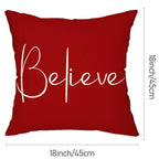 DFXSZ Christmas Throw Pillow Covers 20x20 Inch Set of 2 Merry Christmas Farmhouse Decorations Believe Holiday Decor Throw Cushion Case for Home Couch