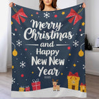 Christmas Printed Blanket Super Soft Flannel Fleece Cozy Blankets for Bed,Sofa,Couch,Gifts for Women Men,Camping and Travel Warm Fuzzy Blanket for All Season (Merry Christmas, 50" x60)
