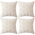 4 Pcs Christmas Throw Pillow Covers 18x18, Soft Faux Fur Pillow Cases Holiday Decorations, Fluffy Plush Accent Couch Cushion Case for Festivals Winter Sofa Living Room Home Decor(White Tree)
