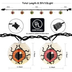 Halloween Eyeball Lantern Lights,8.5ft Eyeball String Lights with 10 LED Lantern Light,Waterproof Halloween Eye Lights for House, Garden, Yard, Window, Porch Party Decor