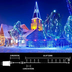 LAMPHOME 66ft Christmas Decorative Mini Lights,200 LED Transparent Wire Fairy Starry String Lights Plug in, 11 Lighting Modes, for Indoor Outdoor Xmas Tree Wedding Party Decoration (Blue)