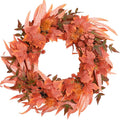 Fall Wreath for Front Door-20 Autumn Front Door Wreath-Fall Decorations with Berry Maple Leaves for Porch Window Farmhouse Halloween Thanksgiving Harvest Festival Home Decor