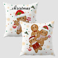 ROXMART Winter Christmas Gingerbread Pillow Covers 18x18 Set of 2, Gingerbread Christmas Decor, Holiday Winter Xmas Ginger Bread Decorative Pillow Covers for Couch Sofa Bedroom Living Room Home