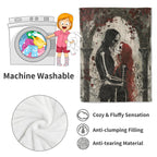 VODRM Gothic Romance Skull Lovers Blanket,Red Rose Skeleton Throw Blankets,Gifts for Women Men, Lightweight Soft Fleece Cozy,for Sofa Couch Bed Room Travel,Festival Halloween Goth Decor,50x60in