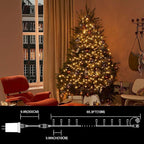 LAMPHOME 33ft Christmas Decorative Mini Lights, 100 LED Transparent Wire Fairy Starry String Lights Plug in, 11 Lighting Modes, for Indoor Outdoor Xmas Tree Wedding Party Decoration (Warm White)