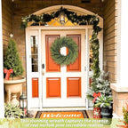26 inch Norfolk Pine Wreath, Realistic Christmas Wreath for Front Door,Artificial Real Touch Green Wreath Greenery for Door Wall Windows Mantle Outdoor Christmas Decoration