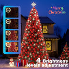 Christmas Lights 500LED 164FT, Waterproof Christmas Tree Lights with 8 Modes, Remote Control 3 Timers & Memory Function Xmas Decorations for House and Holiday (White and Red)