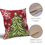 Sivirary Christmas Pillow Covers 18x18 Inch Set of 2 Dark Red Green Xmas Tree Snowflake Holiday Decorative Winter Throw Pillowcases Outdoor Seasonal Farmhouse Cushion Cases Decor for Sofa Couch Bed