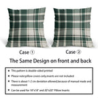 Christmas Plaid Pillow Covers 16x16 Set of 2 Forest Green Grey Buffalo Checkered Decorative Tartan Pillowcases Xmas Winter Holiday Outdoor Rustic Farmhouse Throw Cushion Case Decor for Couch Sofa Bed