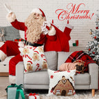 Breling 2 Pack Christmas Pillow Covers 18 x 18 Inch 3D Embroidered Gingerbread Man Throw Pillow Cover Christmas Gingerbread House Tufted Cushion Case Decorative Holiday Decor for Home Couch Bed Sofa