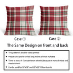 Christmas Plaid Pillow Covers 18x18 Set of 2 Red Green Cream Buffalo Checkered Decorative Tartan Pillowcases Xmas Winter Holiday Outdoor Rustic Farmhouse Throw Cushion Case Decor for Couch Sofa Bed