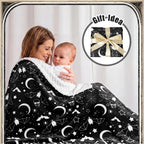 Gilprop Halloween Gothic Baby Blanket Soft Bat Moon Flannel Newborn Gothic Throw Blanket Goth Stuff for Newborn Girls Boys Nursery Halloween Bedroom Sofa Crib Decor 40 x 30 Inch