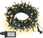 Connectable Christmas String Lights 66FT 200 LED 8 Modes with Timer Decorative String Lights for Xmas Tree Patio Party Warm White