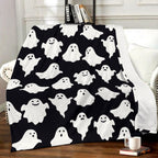 Halloween Ghost Throw Blanket Cute Funny Ghosts Blanket Soft Cozy Fuzzy Flannel Throw Blankets for Couch Bed Sofa Halloween Spooky Living Room Decor Boys Girls Blankets Gifts for All Season 50x60 Inch