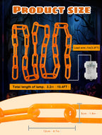 BEEWIN Halloween Decorations Chain Lights,10.4 Ft 175 LED Plastic Chain String Lights Battery Operated and USB,8 Lighting Modes Orange Light with Timer for Halloween Skeleton Dog Party Spooky Outdoor