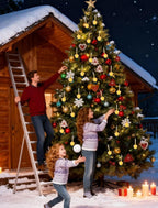 8.8Ft Vintage Christmas Bubble Lights, Outdoor Tree Lights with 10 Gold Glitter Bulbs, C7/E12 Candelabra Base, 5W String Lights with Gold Liquid Great for Indoor Xmas Celebrations Decorations