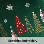 Tosleo Christmas Embroidery Throw Pillow Covers 20 x 20 inch Set of 2 Christmas Decor Velvet Pillowcases Forest Green Xmas Trees Cushion Pillow Cases Soft Square Holiday Pillowcase