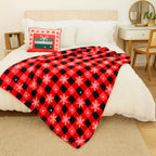 HunnmingRe 6 Set Christmas Fleece Throw Blanket Bulk Xmas Gift Set Include Merry Christmas Ribbon and Gift Card 50 x 60 Inch Holiday Blanket for Couch Sofa Winter Travel Decoration