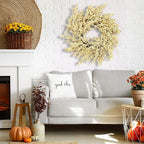 Huashen Fall Wreath, Artificial 24 inch White Berry Wreaths for Front Door Milk White Berry Wreath Christmas Wreaths for Farmhouse Festival Outdoor Party Holiday Home Decor