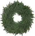 26" Real Touch Christmas Cedar Wreath, Christmas Wreaths for Front Door, Realistic Pine Wreath, Large Green Cypress Wreaths for Home Fireplace Wall Window Porch Outdoor Xmas Holiday Decor