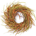 24 Inch Fall Wreath for Front Door Harvest Wreaths with Wheat Leaves and Wheat Ear, Large Autumn Wreath Decor for Farmhouse Wall Window Home Decoration and Halloween Christmas Thanksgiving Celebration