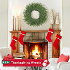 26 Inch Christmas Wreaths for Front Door Real Touch Large Xmas Winter Pine Cedar Wreaths for Windows Outdoor Indoor Christmas Holiday Home Yard Farmhouse Wall Front Door Porch Hanging Decor Clearance
