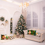 Tatuo 6 Pcs Christmas Santa Claus Nutcracker Throw Pillow Cover Nutcracker Santa Cushion Decoration 18 x 18 Inch Pillowcase Holiday Decoration for Sofa Couch Bed