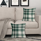 Christmas Plaid Pillow Covers 16x16 Set of 2 Forest Green Grey Buffalo Checkered Decorative Tartan Pillowcases Xmas Winter Holiday Outdoor Rustic Farmhouse Throw Cushion Case Decor for Couch Sofa Bed