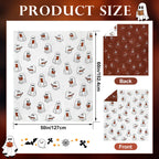 SmoothNovelty Easter Day Halloween Ghost Reading Book Blanket 50 x 60 Inches Soft Knit Throw with Ghosts Reading Book Pattern Halloween Easter Decoration Gift for Living Room Couch Sofa Bed