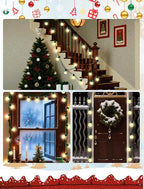 25Ft Outdoor Christmas Lights, Dimmable G40 LED Patio String Lights with 27 Frosted White Globe Bulbs, Green Wire Outdoor Christmas Decorations Lights Waterproof for Wedding Party Porch Backyard