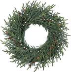 Artgar 26 Inch Pine Wreath - Christmas Wreaths for Front Door - Real Touch Pine Wreath with Pinecones Berries - Large Artificial Green Wreaths for Home Wall Window Porch Farmhouse Outdoor Xmas Decor