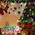 C7 LED Christmas String Lights, 30 FT 50 Colorful Strawberry LED Bulbs, Hanging C7 Christmas Lights Indoor Outdoor for Xmas Tree Holiday Garden Patio Backyard Decor, Multicolor
