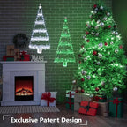 Toodour Christmas Decorations Indoor Lights, 2.65ft LED Christmas Lights, Green Wall Window Hanging Light, Battery Operated Holiday Decoration for Outdoor Garden New Year Home Decor