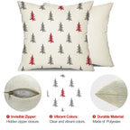 DFXSZ Christmas Pillow Covers 18x18 inch Set of 2 Christmas Tree Decorative White Throw Pillow Covers Winter Famliy Decoration for Home Couch TH-30G18