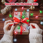 Christmas Lights Santa Snowflake Christmas Tree String Lights, 30 LEDs 10ft Battery Powered, Christmas Decorations Xmas Fairy Lights for Wreath Window Fireplace Tree Poster Board Home Decor