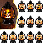 ROCEEI Halloween Mini Pumpkin Lantern 3.54 Inch Jack O Lantern Table Centerpiece Halloween Hanging Decoration Bulk Light up Lamp with Flickering LED Candle for Party Decor Indoor Outdoor(12 Pcs)