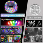 750LED Christmas Lights Outdoor Use, 240ft 12 Modes Multicolor LED String Lights with Timer Dimmable, Waterproof Christmas Tree Lights for Xmas Patio Yard Fence Balcony Garden Decor Multicolor