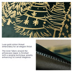 GEEORY Green Velvet Embroidered Christmas Tree Pillow Covers 18x18 Inch Set of 2, Xmas Decorations Farmhouse Winter Holiday Decor Cushion Case for Sofa & Bed GX006-18