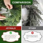 Joyhalo 26" Realistic Christmas Cedar Wreaths for Front Door, Real Touch Norfolk Pine Wreath Artificial Everygreen Wreath for Walls, Porches, Farmhouse Outdoor Christmas Decor