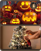Christmas Village Lights, Decoration String Lights 18Ft with 10 C7 LED Bulbs, Warm White, with Socket and Switch, for Christmas Snow House, Pumpkin Crafts, Holiday Decoration W01VL05