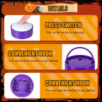 Riakrum 6 Pieces Halloween Remote Timer LED Lights with Remote Summer Halloween LED Pumpkin Lights Battery Operated Lantern Bright Flameless Candle(Purple,Purple Light)