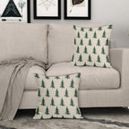 Christmas Tree Pillow Covers 20x20 Set of 2 Dark Forest Green Xmas Tree Rustic Style Winter Decorative Outdoor Pillowcases Farmhouse Holiday Decorations Throw Cushion Case Decor for Couch Sofa Bed