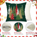 DFXSZ Christmas Pillow Covers 18x18 Inch Set of 2 Xmas Tree Decorative Green Throw Pillows Winter Christmas Decor for Home Couch TH-50B18