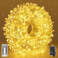 Christmas String Lights 600LED 98FT, Waterproof String Lights with Remote and Timer, 8 Modes Dimmable Christmas Lights for Indoor Outdoor Wedding Party Holiday Decorations (Warm White)