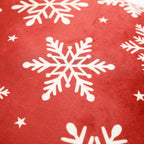 ISAENNE Design Square Classic Chrismas Style Throw Pillow Covers 18"x18", Red Soft Velvet Cushion Cover with Snowflakes Pattern Decor Pillowcases for Bed,Living Room,Outdoor,Car