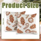 VitalCozy 2 Pcs Gingerbread Christmas Throw Pillow Covers 18'' x 18'' Plush 3D Embroidery Gingerbread Man Pillowcases for Xmas Winter Indoor Outdoor Couch Sofa Cushion Decorations